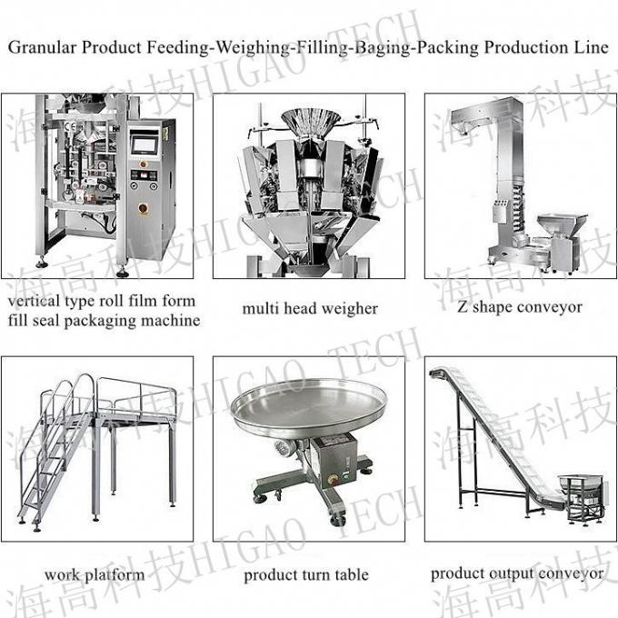 High Speed Automatic Rice Grain Nuts Weighing 8 Heads Multihead Weigher Packing Machine